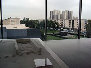 Drancy - View of the Cité de la Muette from the Memorial with model of the Cité