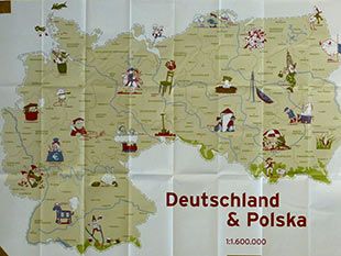 Map in office NGO Frankfurt Oder that facilitates cross-border projects